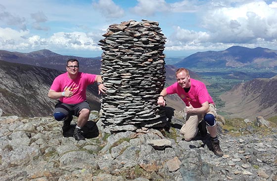 Martyn Wright (right) and colleague on 42 peaks challenge